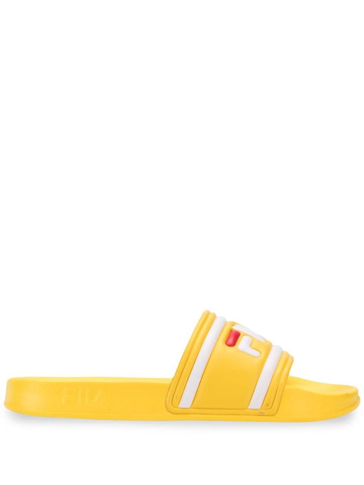 Fila Logo Strap Slides - Yellow