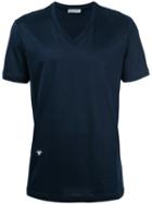 Dior Homme V-neck T-shirt, Men's, Size: Large, Blue, Cotton