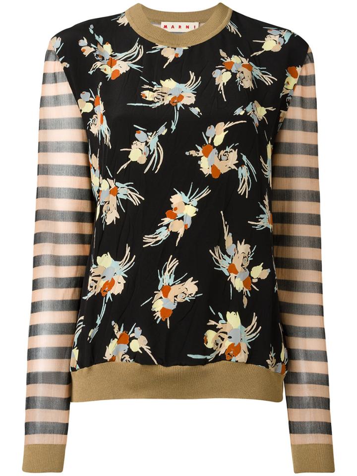 Marni Floral Stripe Pattern Jumper - Multicolour