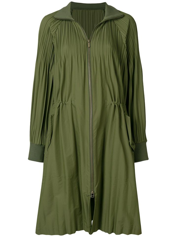 Pleats Please By Issey Miyake Pleated Parka - Green