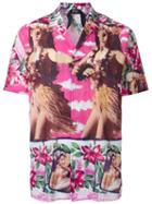 No21 Hawaiian Print Shirt, Men's, Size: Large, Pink/purple, Cotton