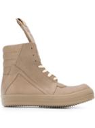 Rick Owens Geobasket Hi-top Sneakers, Men's, Size: 41, Nude/neutrals, Calf Leather/rubber/cotton