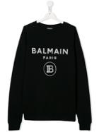 Balmain Kids Teen Printed Logo Sweatshirt - Black