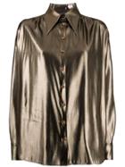 Alberta Ferretti Metallic Finish Shirt - Gold