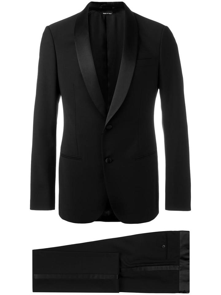 Giorgio Armani Classic Tuxedo, Men's, Size: 50, Black, Silk/virgin Wool/cupro
