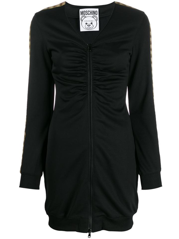 Moschino Zip-up Logo Dress - Black