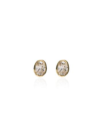 Mindi Mond Hanging Stud Earrings - Gold