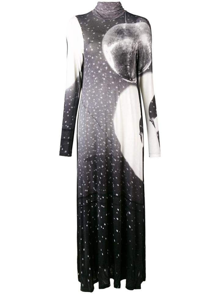 Mm6 Maison Margiela Printed Maxi Dress - Black