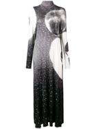 Mm6 Maison Margiela Printed Maxi Dress - Black