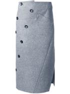 Irene 'twist' Wrap Skirt, Women's, Size: 36, Grey, Wool