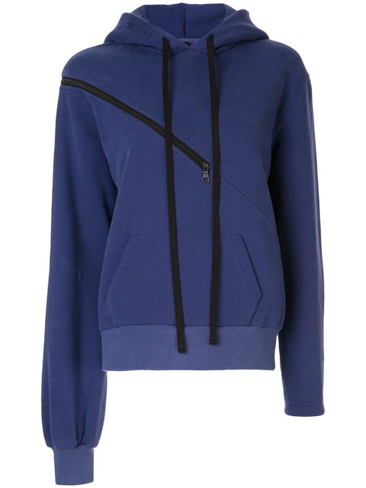 Unravel Project Zip Detail Hoodie - Blue