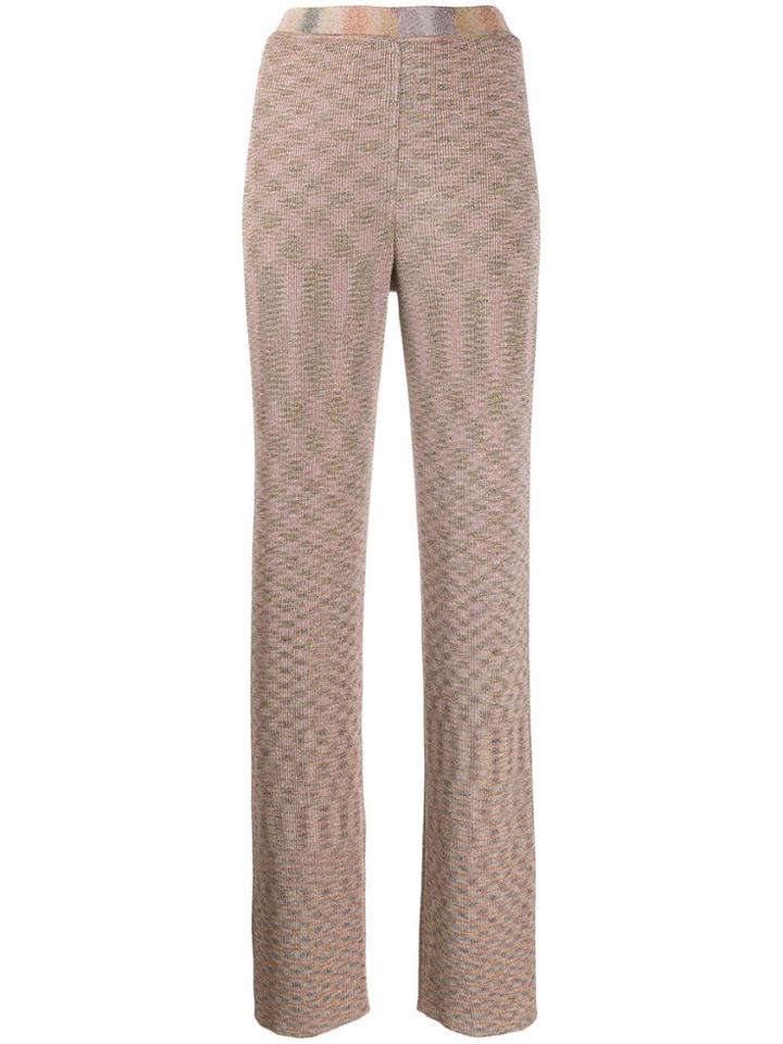 Missoni Knitted Metallic Flared Trousers - Pink