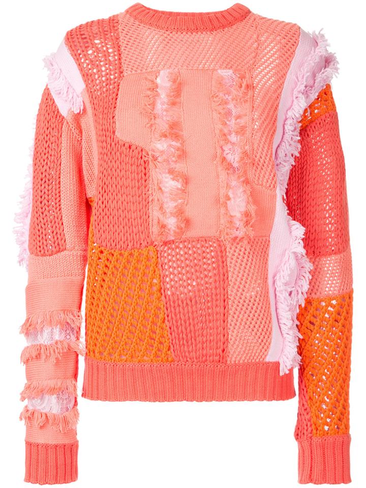 Koché Panelled Jumper - Yellow & Orange
