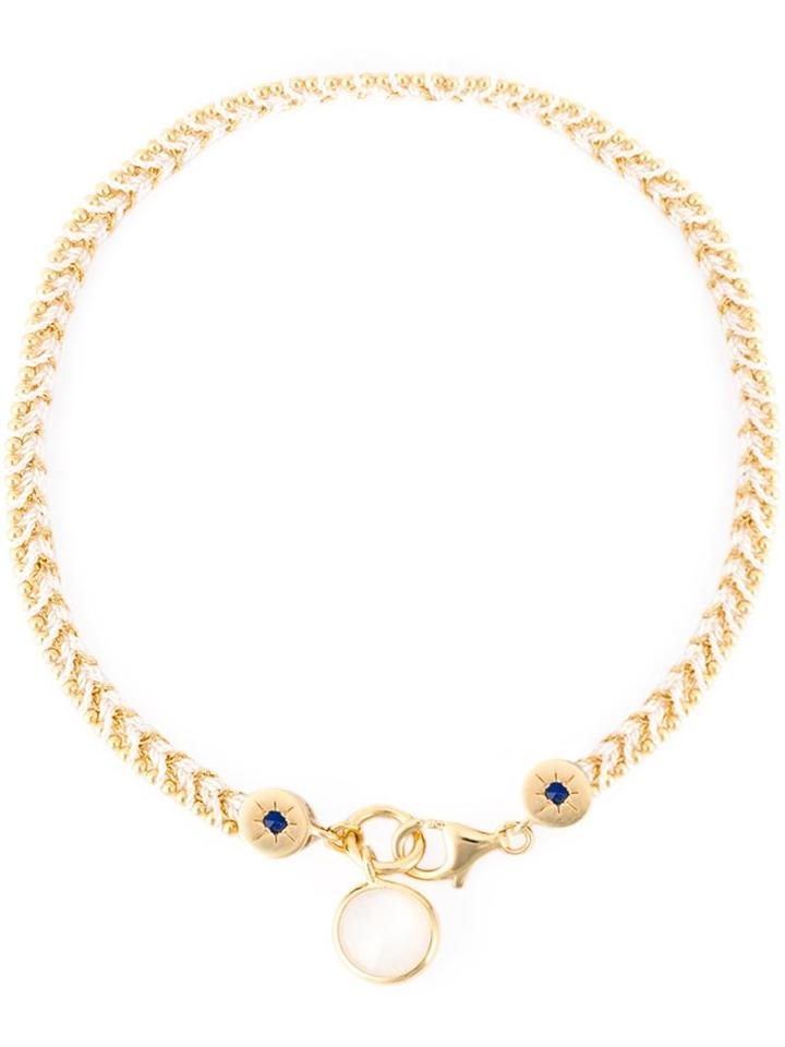 Astley Clarke Woven Biography Bracelet, Women's, White, Rayon/sterling Silver/moon Stone/18kt Yellow Gold