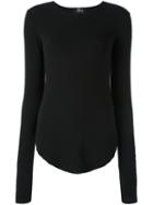Lost & Found Ria Dunn Curved Hem Sweater, Women's, Size: Xl, Black, Spandex/elastane/modal/cashmere