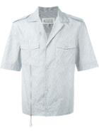 Maison Margiela Boxy Zip Detail Shirt, Men's, Size: 48, Grey, Cotton