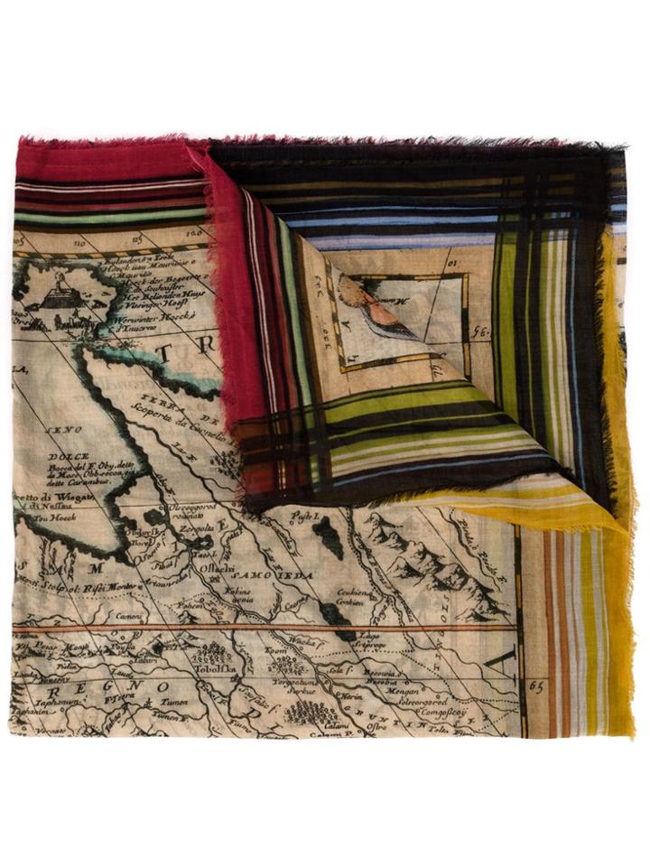 Faliero Sarti Oversized Map Print Scarf - Multicolour