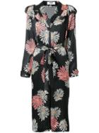 Msgm Floral Print Dress, Women's, Size: 44, Black, Silk