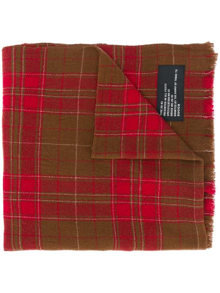 Zucca Check Print Scarf - Red