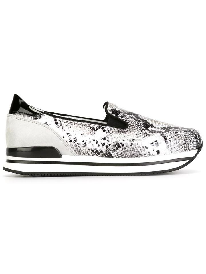 Hogan Python Effect Slip-on Sneakers