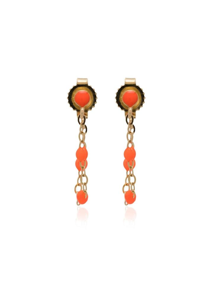 Gigi Clozeau 18k Yellow Gold Orange Beaded Earrings
