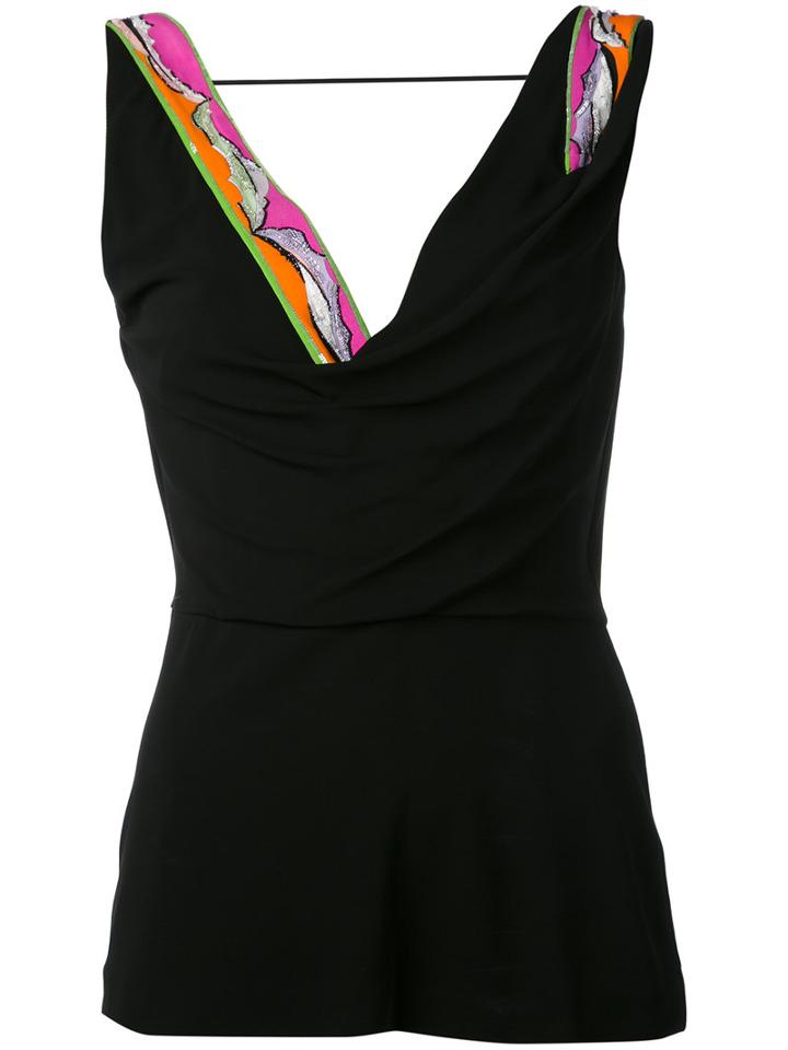 Emilio Pucci - Embellished Tank - Women - Spandex/elastane/viscose - 44, Black, Spandex/elastane/viscose