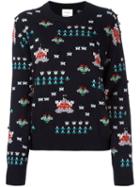 Barrie Cashmere Patterned Jumper, Women's, Size: Small, Blue, Cashmere