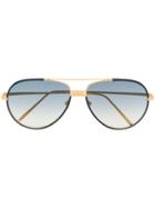 Linda Farrow Aviator-frames Sunglasses - Gold