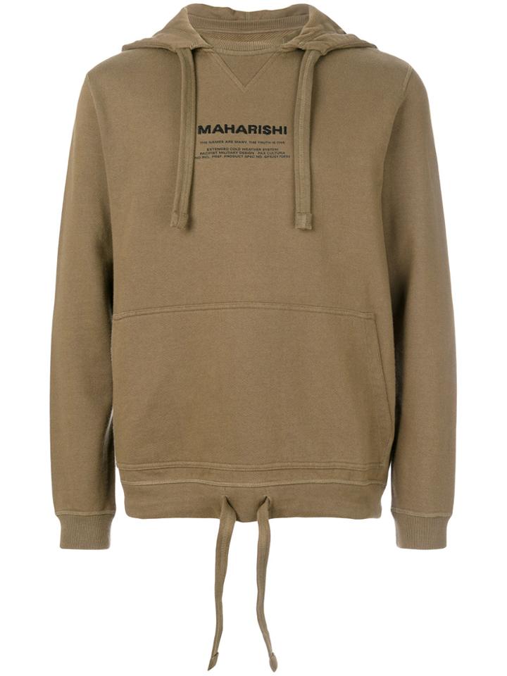 Maharishi Brand Embroidered Hoodie - Green