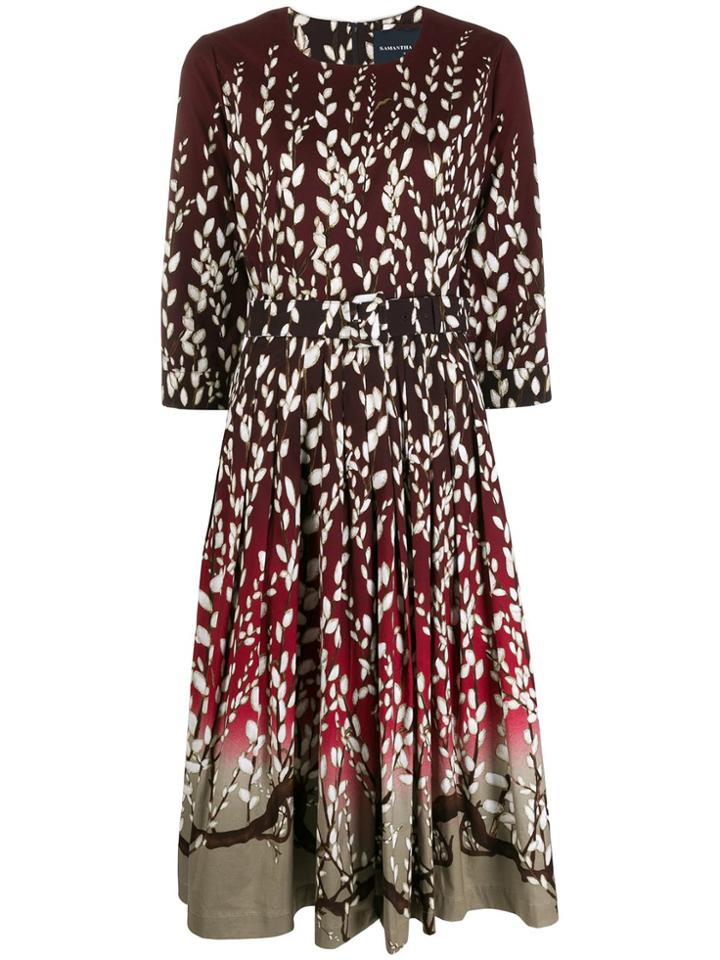Samantha Sung Florance Floral Print Dress - Red