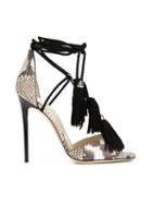 Jimmy Choo Mindy Sandals, Women's, Size: 37, Black, Python Skin