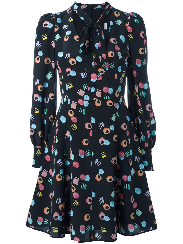 Licorice Print Dress - Women - Silk - 12, Black, Silk, Marc Jacobs