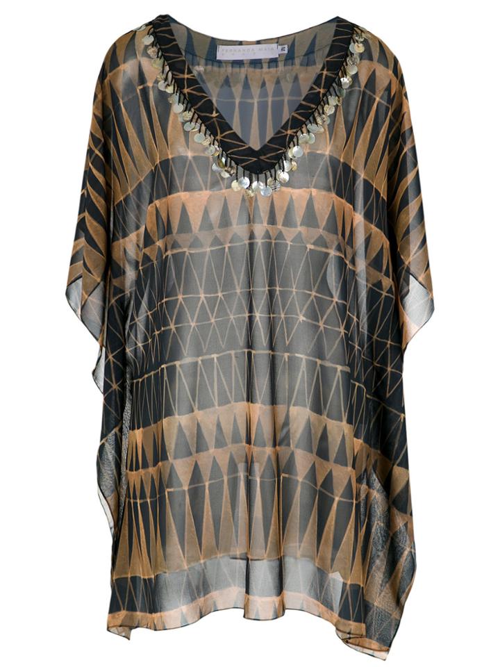 Brigitte Printed Kaftan - Black