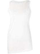Muveil Asymmetric Shell Tank Top, Women's, Size: 38, White, Cotton/lyocell