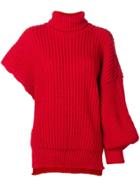 A.w.a.k.e. Asymmetric Roll-neck Sweater - Red