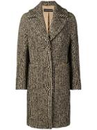 Luisa Cerano Houndstooth Pattern Knitted Coat - Yellow
