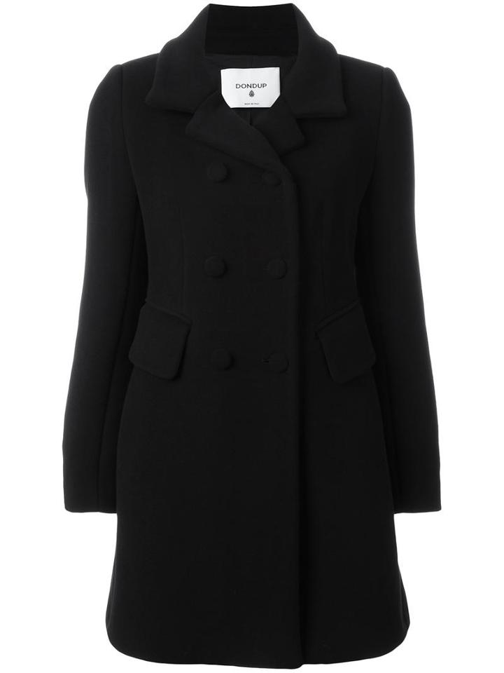 Dondup Single Breasted Coat, Women's, Size: 40, Black, Virgin Wool/cashmere/polyamide/viscose