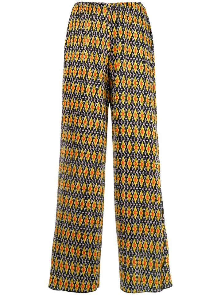 Richard Quinn Floral Print Pleated Trousers - Black