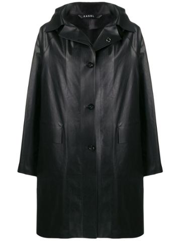Kassl Editions Leather-effect Raincoat - Black
