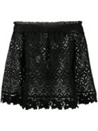 Ermanno Ermanno - Lace Bardot Top - Women - Cotton - 44, Black, Cotton