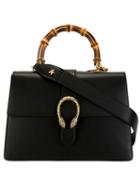 Gucci 'dionysus' Bamboo Top Handle Tote, Women's, Black, Calf Leather/wood