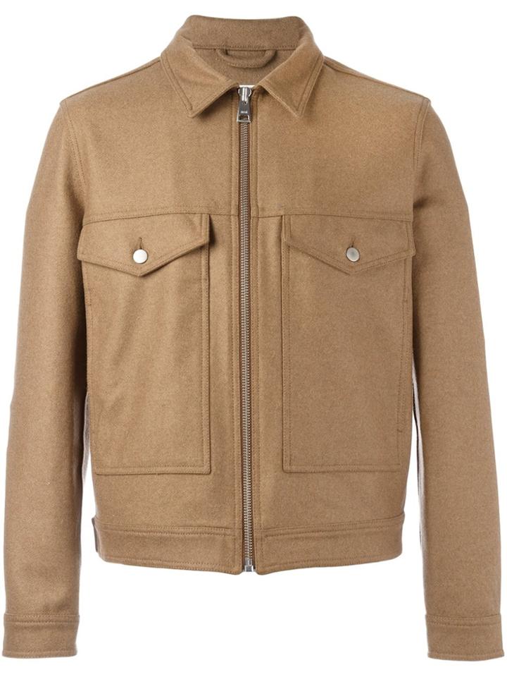 Ami Alexandre Mattiussi Zipped Denim Jacket - Brown