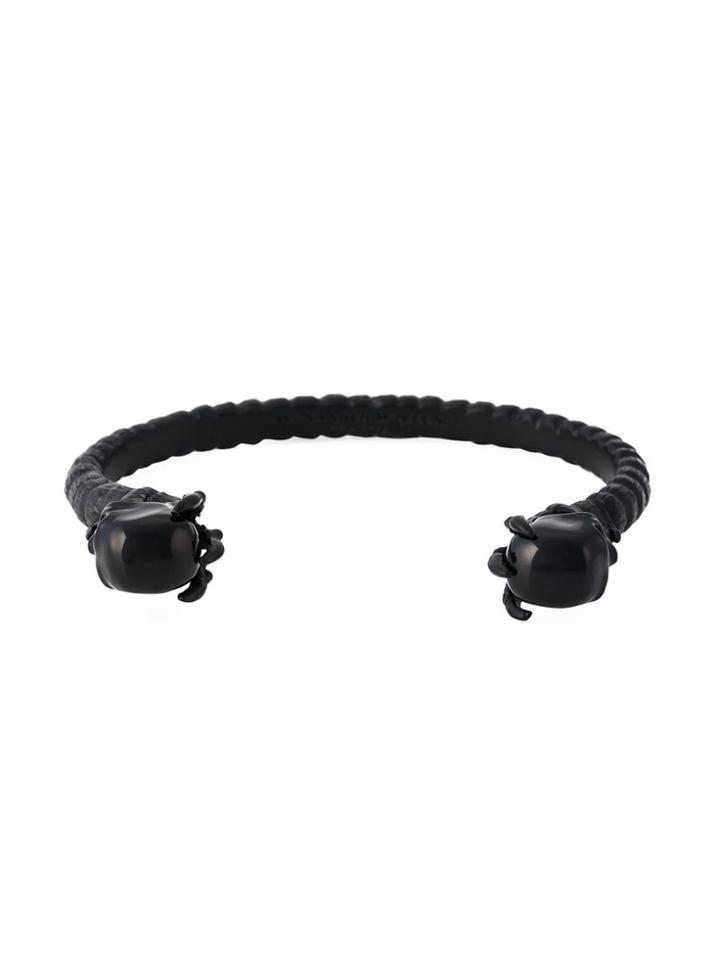 Alexander Mcqueen Twin Skull Talon Bracelet - Black