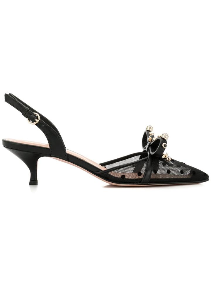 Red Valentino Red(v) Embellished Bow Pumps - Black