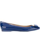 Salvatore Ferragamo Ninna Ballerinas, Women's, Size: 9, Blue, Patent Leather/rubber