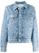 Sandro Paris Embellished Denim Jacket - Blue