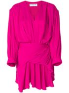 Balenciaga V-neck Uplifted Dress - Pink & Purple