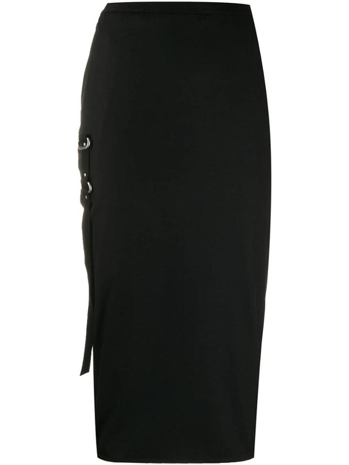 Rick Owens Strap Detail Pencil Skirt - Black