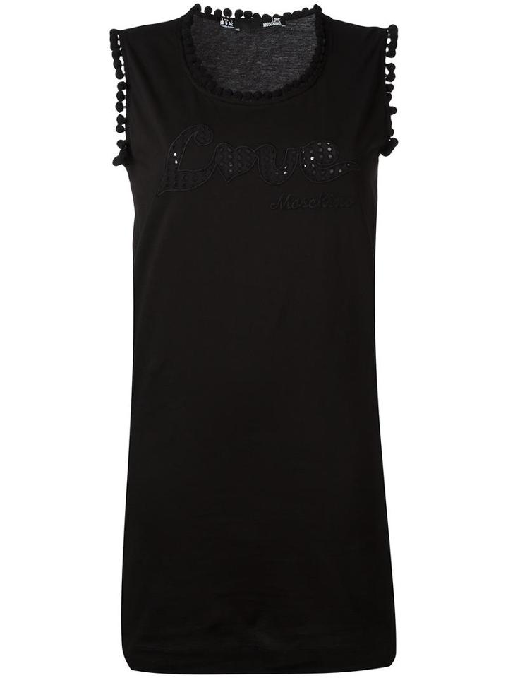 Love Moschino Logo Patch Tank Dress, Women's, Size: 44, Black, Cotton