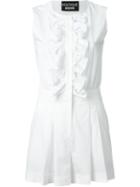 Boutique Moschino Ruffled Placket Playsuit, Women's, Size: 40, White, Cotton/other Fibers/polyester